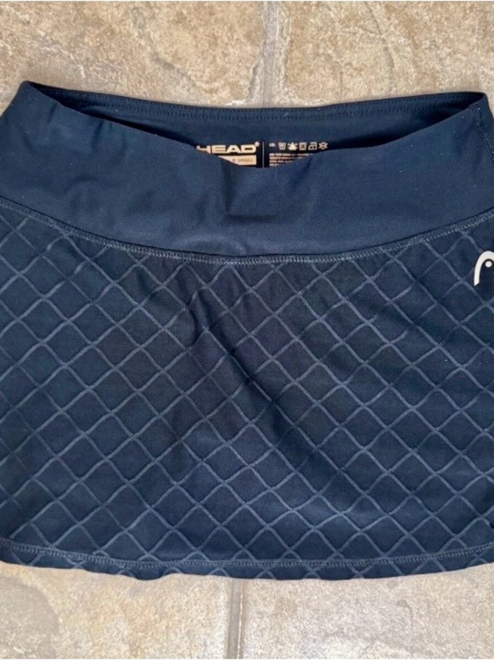 Head Dri Motion Diamond Jacquard Tennis Skirt Black XS Excellent Condition $45
